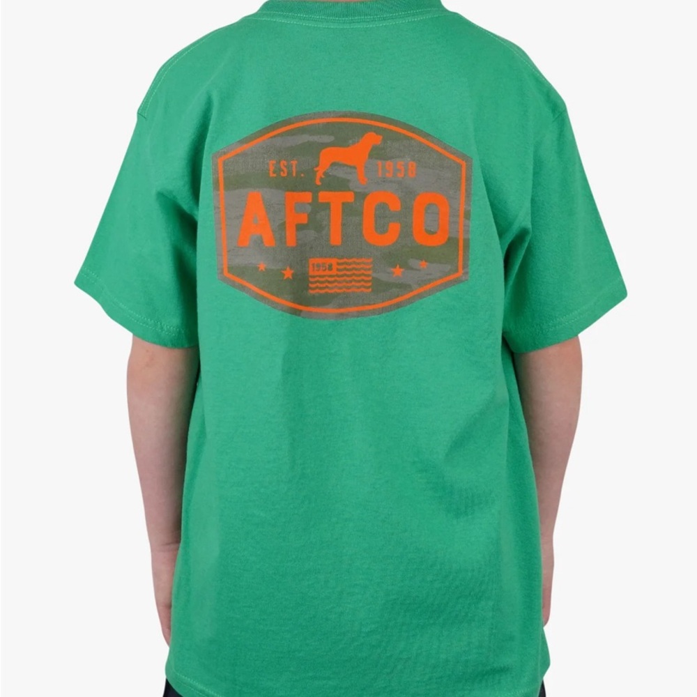 Kids AFTCO BEST FRIEND SS T-SHIRT Kids Green•Size Medium